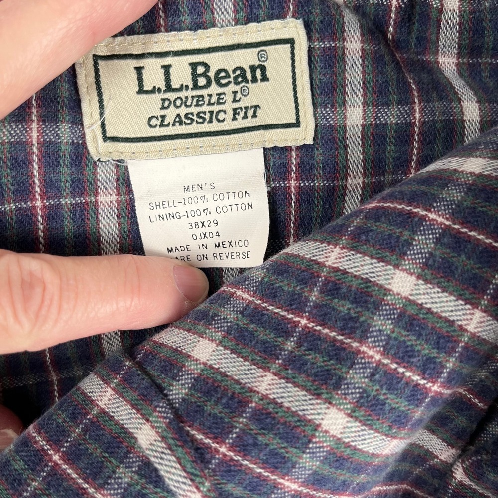 Vintage LL Bean Double L Classic Fit Flannel Lined Blue Jeans Men Sz 34x28 - Picture 4 of 12